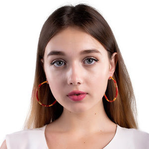 AURELIE BIDERMANN GOLD & ORANGE CLASSIC EARRINGS | WOMENS